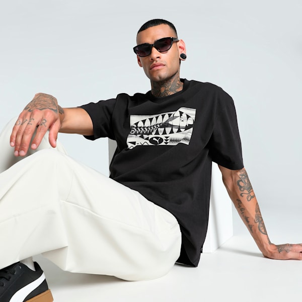 GRAPHICS "Fast" Men's Relaxed Fit Tee, PUMA Black, extralarge-IND